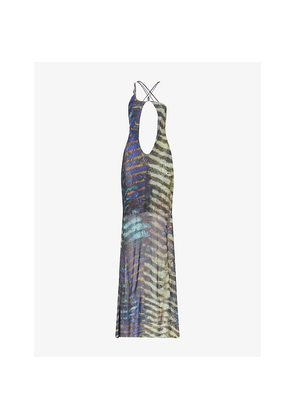 Womens Jaded London Strappy Plunge Stretch-Woven Maxi Dress