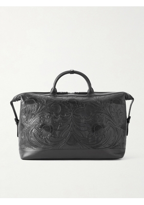 RRL - Engraved Leather Weekend Bag - Men - Black