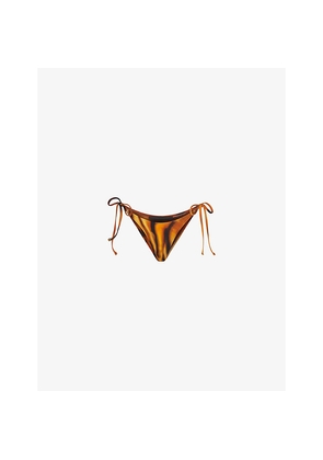 Womens Roberto Cavalli x Skims Dipped Tie Printed Bikini Bottoms