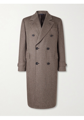 Thom Sweeney - Double-Breasted Wool-Twill Overcoat - Men - Brown - IT 46