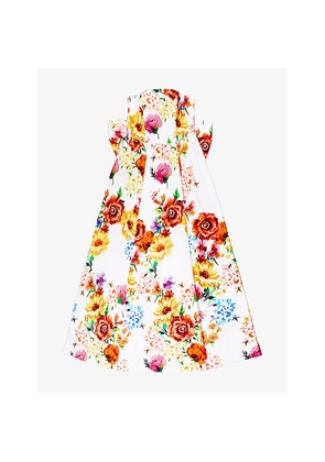 Womens Ro&Zo Annie Garden-Floral Bow-Embellished Cotton Maxi Dress