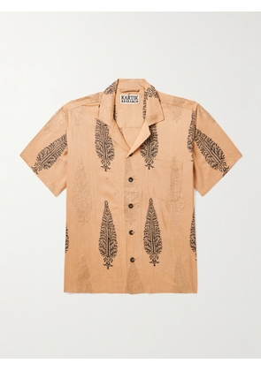 Kartik Research - Camp-Collar Printed Silk Shirt - Men - Gold - S