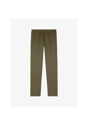 Mens The Kooples Elasticated-Waist Straight-Leg Cotton Trousers