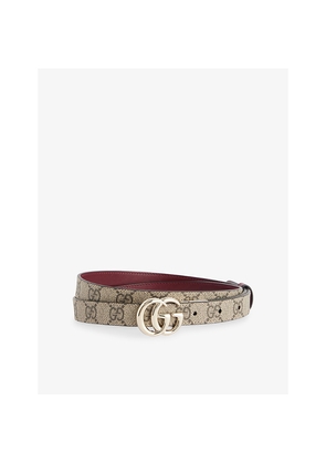 Womens Gucci Reversible Marmont Canvas Belt