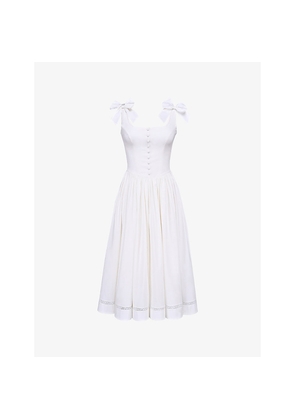 Womens House of CB Lillia Bow-Detail Stretch-Cotton Midi Dress