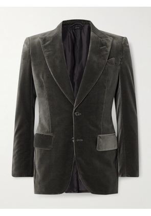 TOM FORD - Cotton-Velvet Tuxedo Jacket - Men - Gray - IT 46