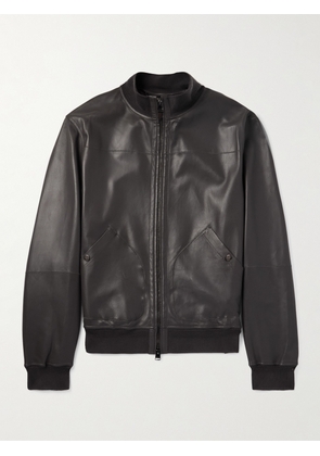 Canali - Nuvola Leather Bomber Jacket - Men - Brown - IT 46