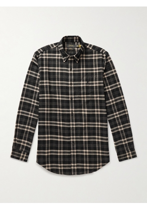 Polo Ralph Lauren - Button-Down Collar Checked Cotton-Blend Flannel Shirt - Men - Black - M