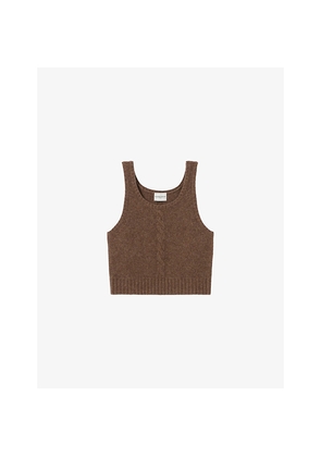 Womens Claudie Pierlot Cable-Knit Sleeveless Yak-Wool Top