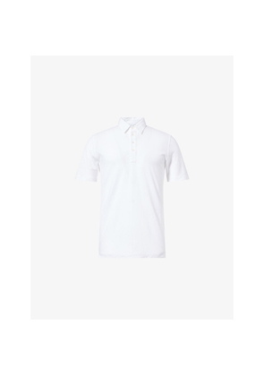 Mens 120% Lino Contrast-Trims Regular-Fit Linen Polo Shirt