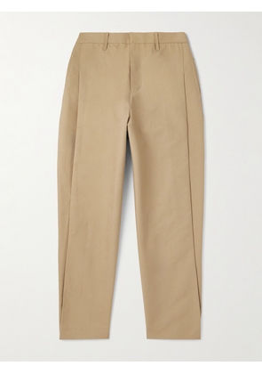 Amomento - Tapered Pleated Cotton Trousers - Men - Neutrals - M