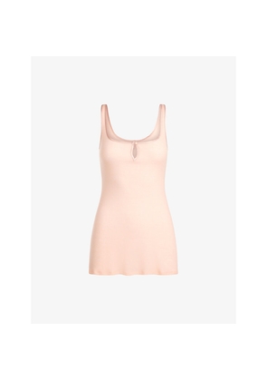 Womens Skims Sheer Cotton Keyhole-Neck Woven Mini Slip Dress