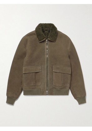 Mr P. - Shearling Bomber Jacket - Men - Green - XS