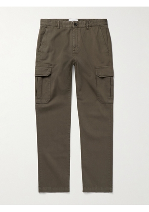 Mr P. - Samuel Slim-Fit Straight-Leg Organic Cotton-Twill Cargo Trousers - Men - Green - 28
