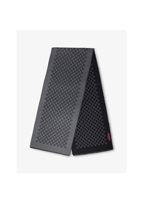 Mens Gucci Gg Jacquard Wool Scarf