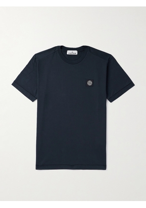 Stone Island - Logo-Appliquéd Garment-Dyed Cotton-Jersey T-Shirt - Men - Blue - S