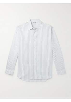 Auralee - Sim-Fit Striped Cotton and Silk-Blend Twill Shirt - Men - Blue - 3