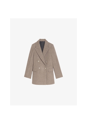 Womens Zadig&Voltaire Double-Breasted Peak-Lapel Wool-Blend Coat