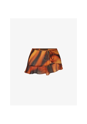 Womens Skims x Cavalli Graphic-Print Stretch-Woven Mini Skirt