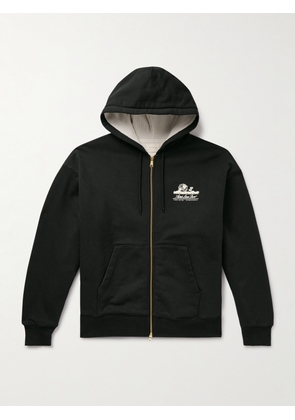 Aimé Leon Dore - Unisphere Logo-Print Cotton-Jersey Zip-Up Sweatshirt - Men - Black - XS