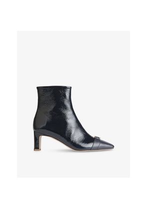 Womens LK Bennett Hylda Heeled Patent-Leather Ankle Boots