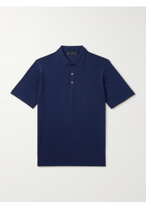 Saman Amel - Slim-Fit Wool Polo Shirt - Men - Blue - IT 46