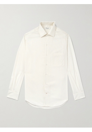 Loro Piana - André Striped Wool and Silk-Blend Shirt - Men - White - XS