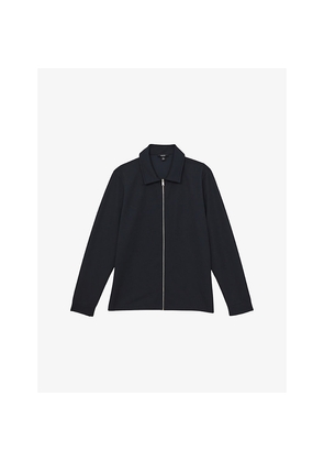 Mens Reiss Bailey Regular-Fit Zip-Up Stretch-Jersey Shirt