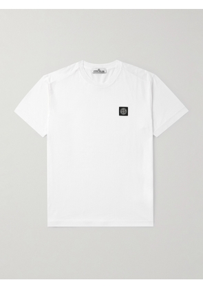 Stone Island - Logo-Appliquéd Garment-Dyed Cotton-Jersey T-Shirt - Men - White - S