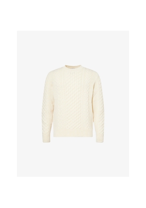 Mens Sunspel Cable Knit Wool Jumper