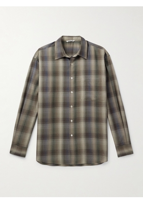 Auralee - Checked Wool Shirt - Men - Blue - 3