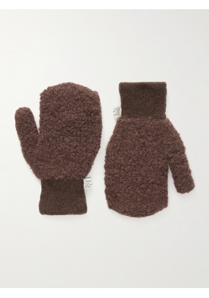 A Kind Of Guise - Matad Virgin Wool-Blend Bouclé Mittens - Men - Brown