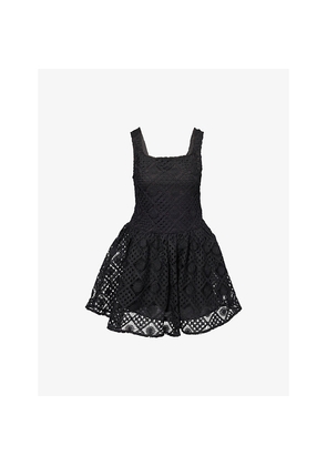 Womens Amy Lynn Sylvie Crochet Woven Mini Dress