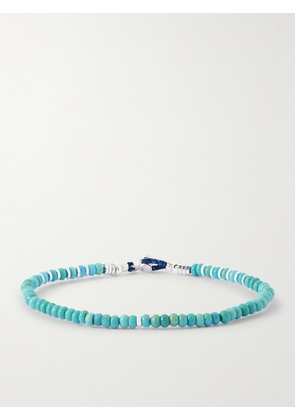 Mikia - Circle4 Sterling Silver and Turquoise Beaded Bracelet - Men - Blue - M