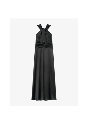 Womens The Kooples Draped Open-Front Woven Maxi Dress