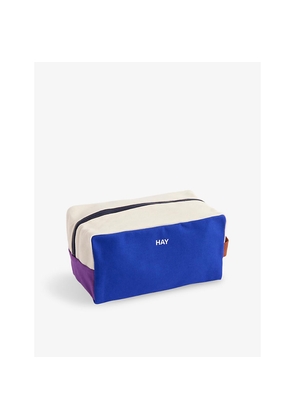 Womens Hay Branded Colour-Block Cotton Wash Bag