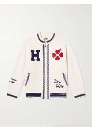Human Made - Padded Embroidered Wool Zip-Up Cardigan - Men - White - S