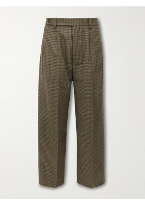 BODE - Morris Pleated Straight-Leg Houndstooth Wool Trousers - Men - Brown - UK/US 28