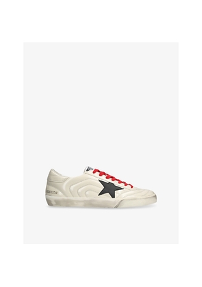 Mens Golden Goose Men's Super-Star Matelassé Patent-Leather Low-Top Trainers