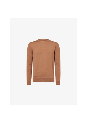 Mens Eleventy Crewneck Long-Sleeves Wool Jumper