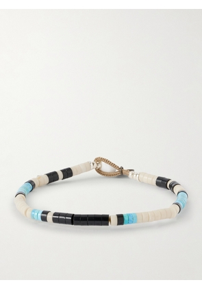 Mikia - Silver Multi-Stone Beaded Bracelet - Men - Blue - M