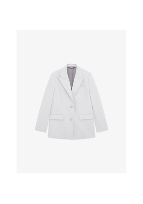 Womens The Kooples Single-Breasted Peak-Lapel Cotton Blazer