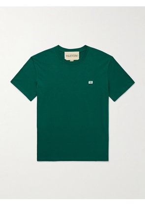Valentino Garavani - Logo-Appliquéd Cotton-Jersey T-Shirt - Men - Green - XS