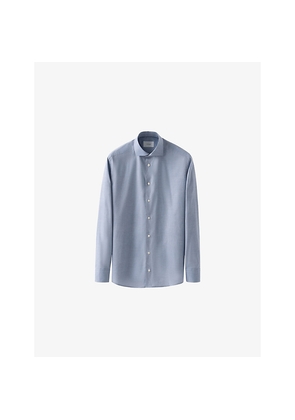 Mens Eton Micro-Check Contemporary-Fit Cotton-Twill Shirt