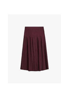 Womens Reiss Savannah Pleated Woven Midi Skirt