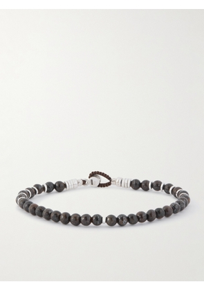 Mikia - Circle4 Sterling Silver, Labradorite and Bronzite Beaded Bracelet - Men - Brown - M