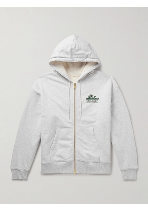 Aimé Leon Dore - Unisphere Logo-Print Cotton-Jersey Zip-Up Sweatshirt - Men - Gray - XS