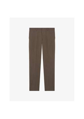 Mens The Kooples Striped Straight-Leg Wool Trousers
