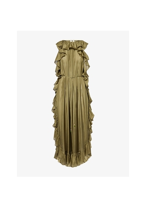 Womens Zimmermann Cascadian Ruffled Silk Midi Dress