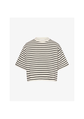 Womens Anine Bing Myers Cropped Cotton-Blend T-Shirt